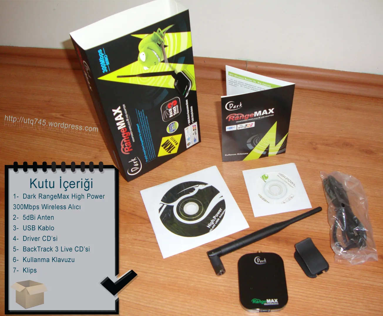 Dark RangeMax High Power 300Mbps Kutu İçeriği