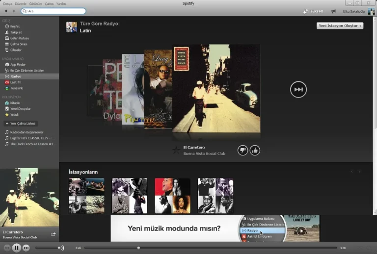 Spotify ekran görüntüsü