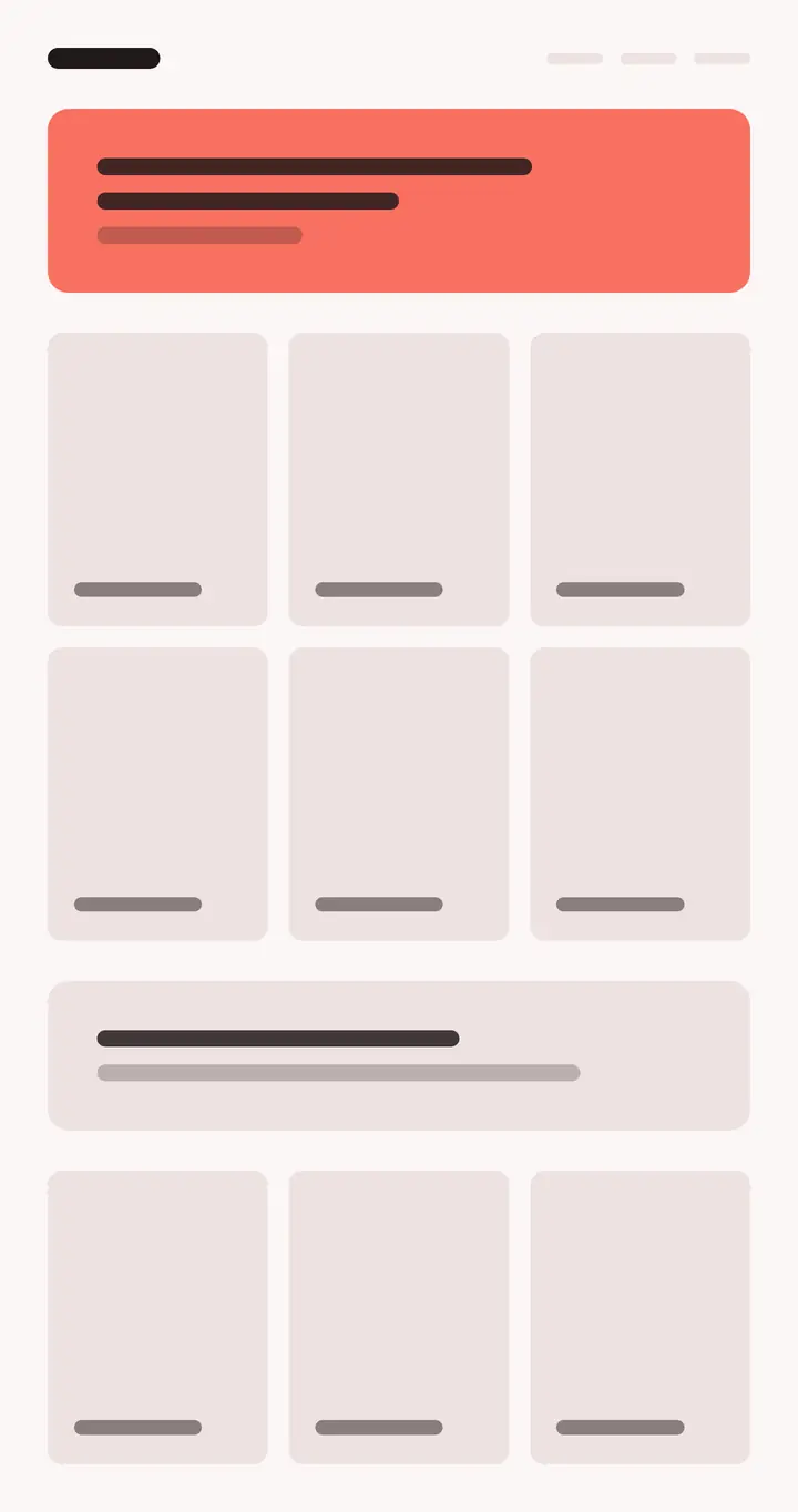 E-commerce website interface mock-up