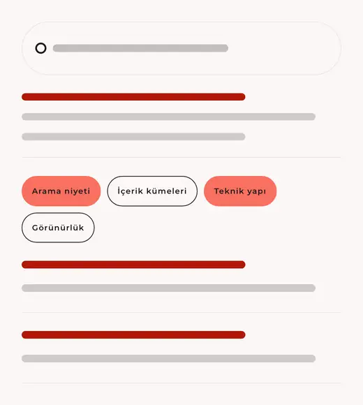 Search-focused content architecture mock-up